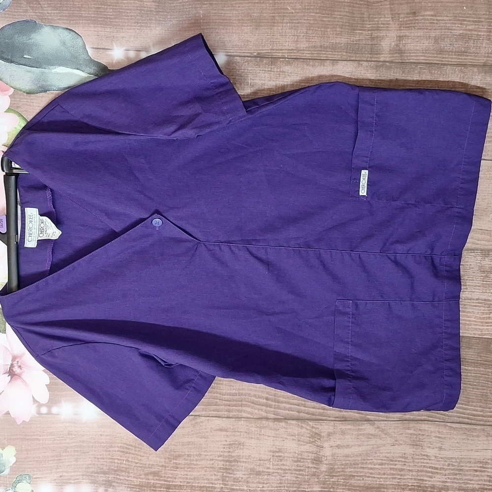 Cherokee UNIFORM SCRUB TOP PURPLE SMALL